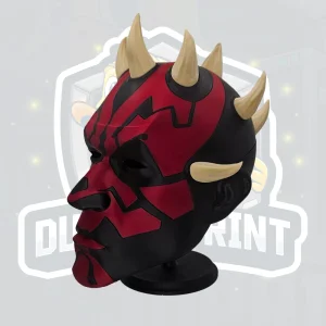 Red Black Horned Warrior Helmet image 4