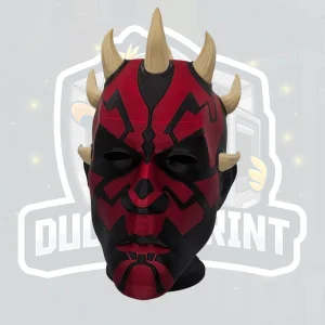 Red Black Horned Warrior Helmet image 5