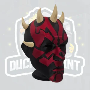 Red Black Horned Warrior Helmet image 6