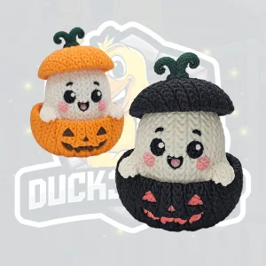 Knitted Ghost Pumpkin 