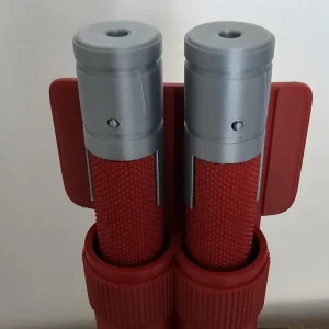 Daredevil Billy Clubs – Red with Silver Ends (Pair with Holster)