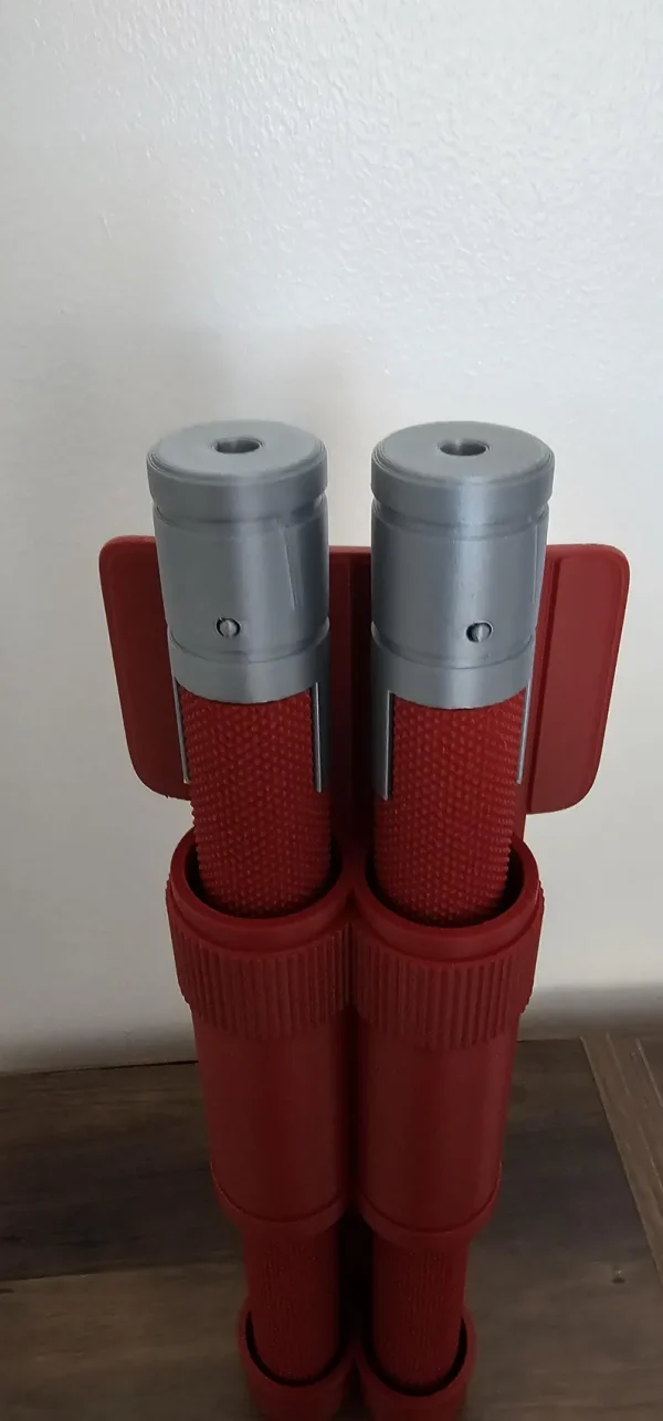 Daredevil Billy Clubs – Red with Silver Ends (Pair with Holster)