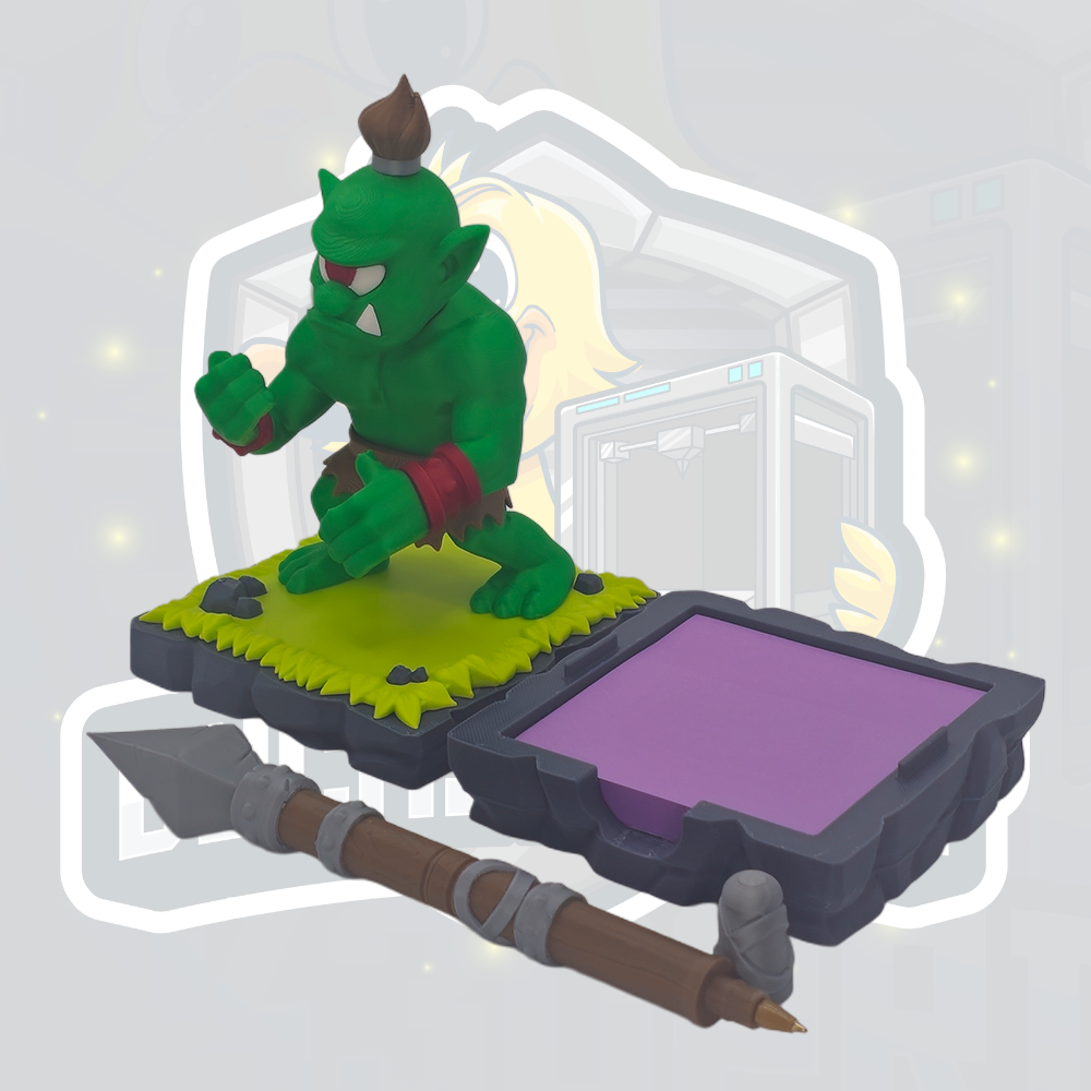 wORCaholic Orc Desk Organiser – Pen & Sticky Notes Holder Fantasy Desk Decor - Image 5