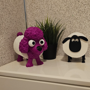 Poo-dle Toilet Roll Holder – Funny Dog Bathroom Decor – Cute Poodle Toilet Paper Stand – Quirky Loo Gift