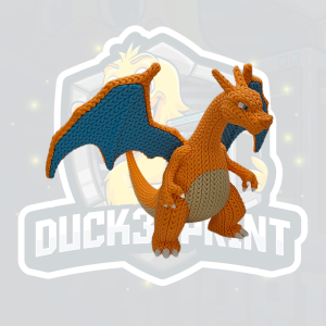Knitted Charizard 3D Print - Crochet Style Pokemon Dragon Figure